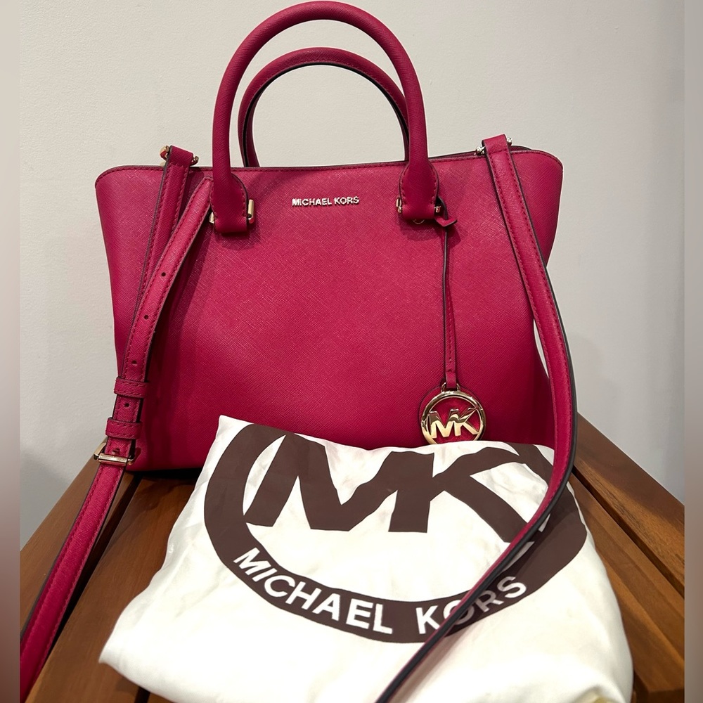 MICHAEL Michael Kors Saffiano Leather Medium Sutton Satchel